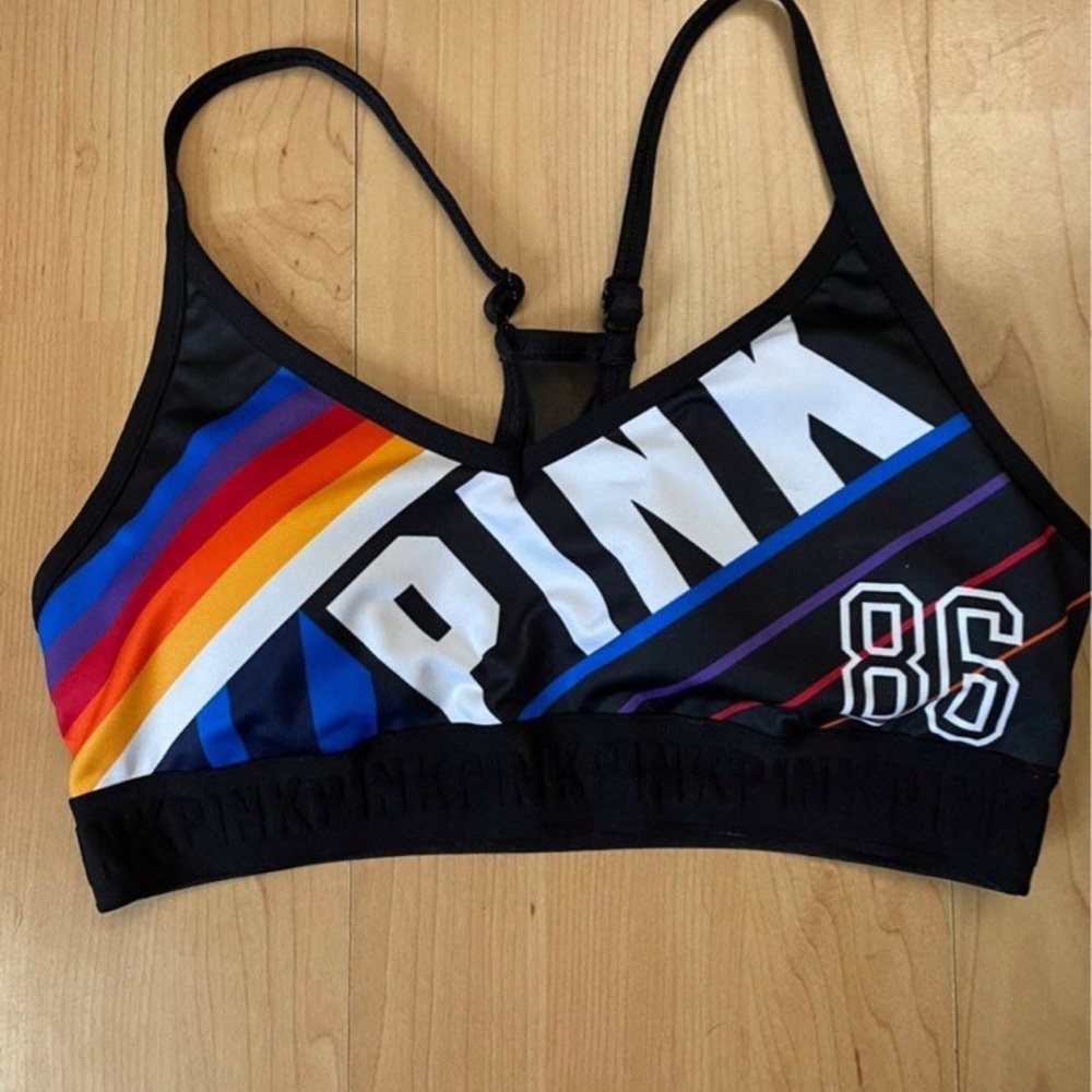 Pink sports bra